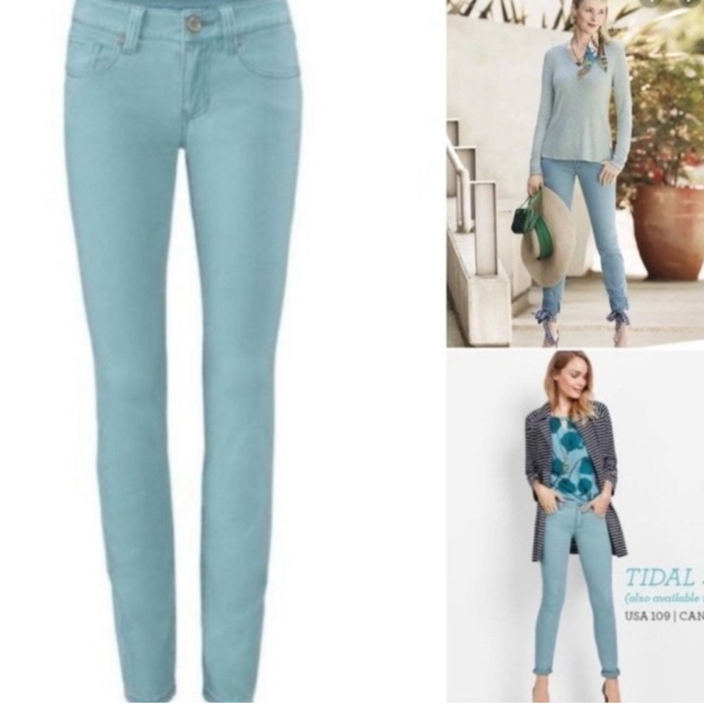 Cabi Tidal aqua skinny jeans